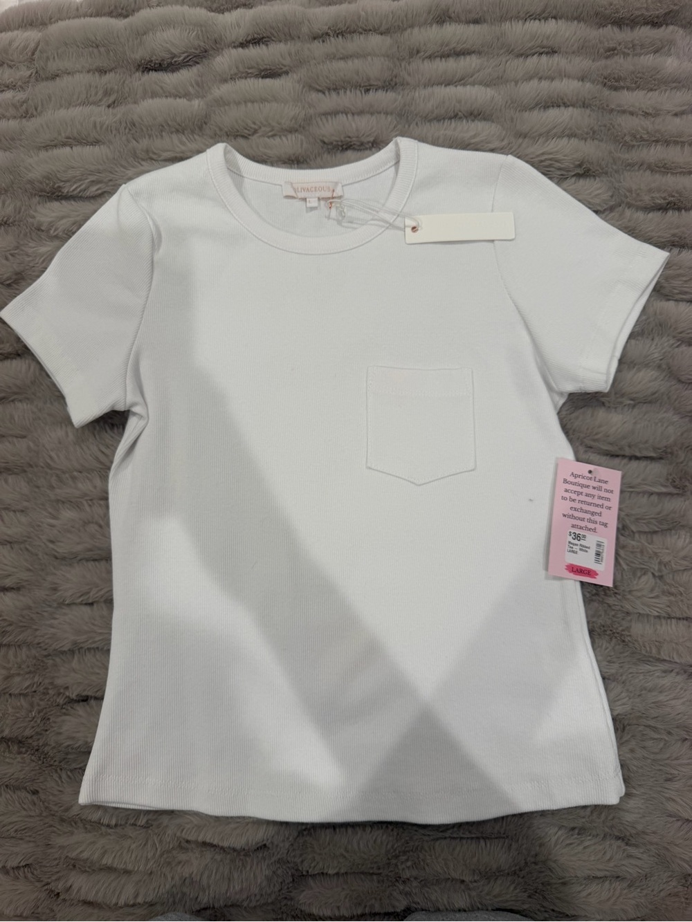 Apricot Lane White Short Sleeve Pocket Tee